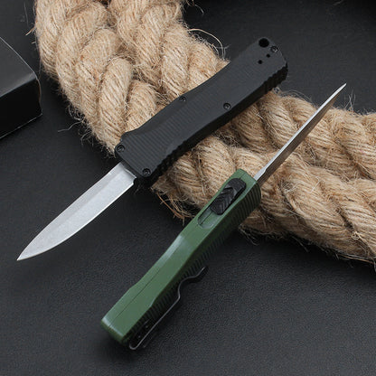Ferramenta EDC de bolso mini para exterior BM 4850, com cabo em zinco e alumínio e acabamento lavado à pedra