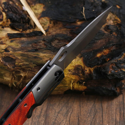 Ferramenta EDC de bolso dobrável para exterior com superfície revestida a titânio cinzento