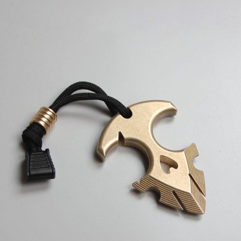Decorazione Esterna in Ottone EDC Portachiavi Portatile Pendente per Zaino Attrezzo