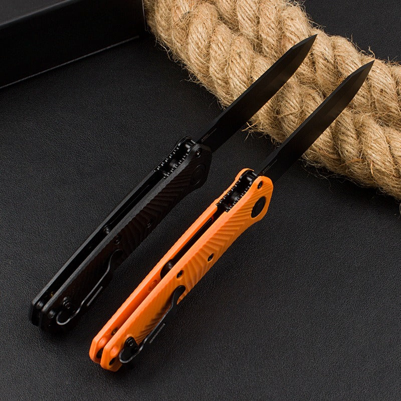 BM8551 Herramienta portátil de exterior con mango de fibra de vidrio de nailon y titanio negro