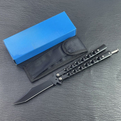 Herramienta plegable portátil de acero inoxidable sin afilar para exteriores con mango giratorio