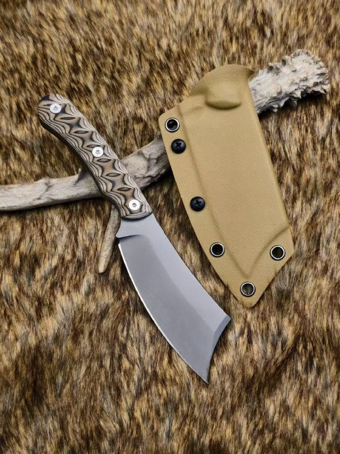 USA-10 Steel Dual-tone G10 Sand-colored K-sheath Outdoor Tool