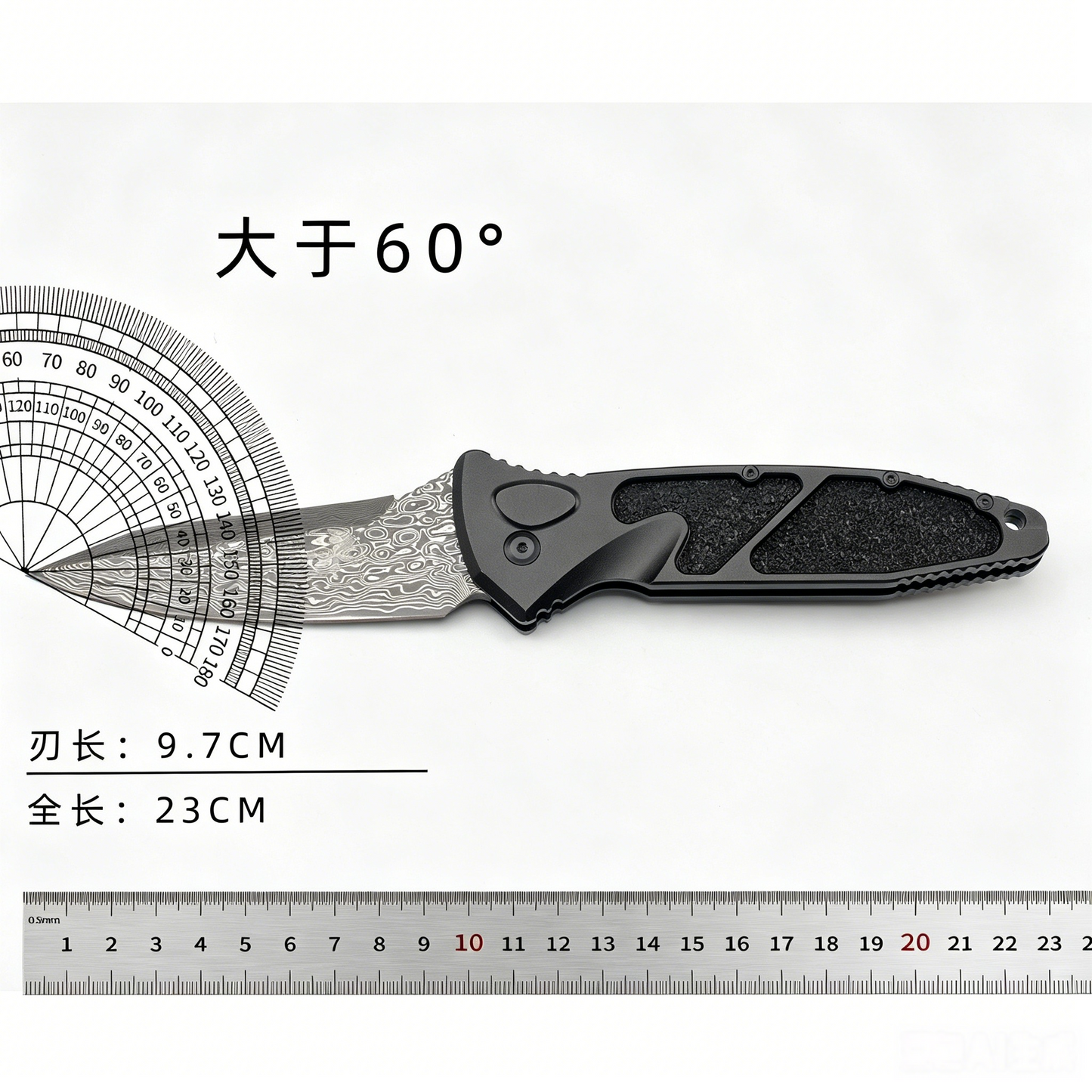 Damascus Steel EDC Keychain Tool | Aviation Aluminum Handle | Pocket Gear