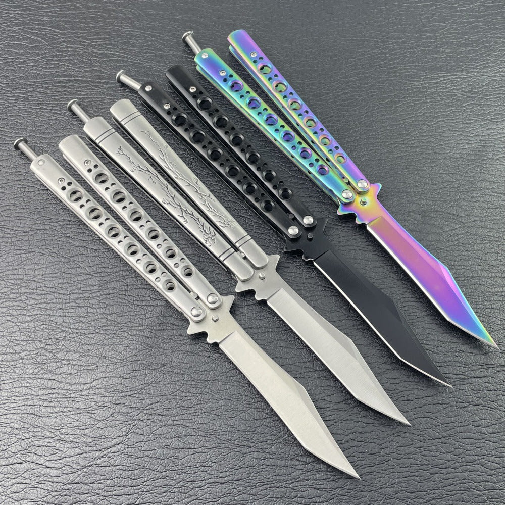 Stainless Steel Portable Swing-hand Unsharpened Outdoor Folding Tool