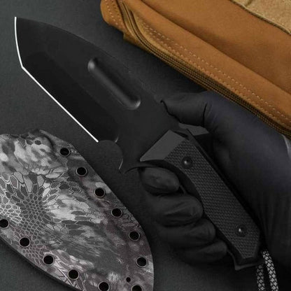 Herramienta para exteriores con funda K de patrón de camuflaje de doble color de titanio negro G10
