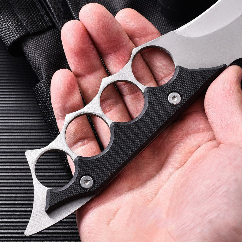 Outdoor Four-Finger Portable Handle Tool Silver Gray