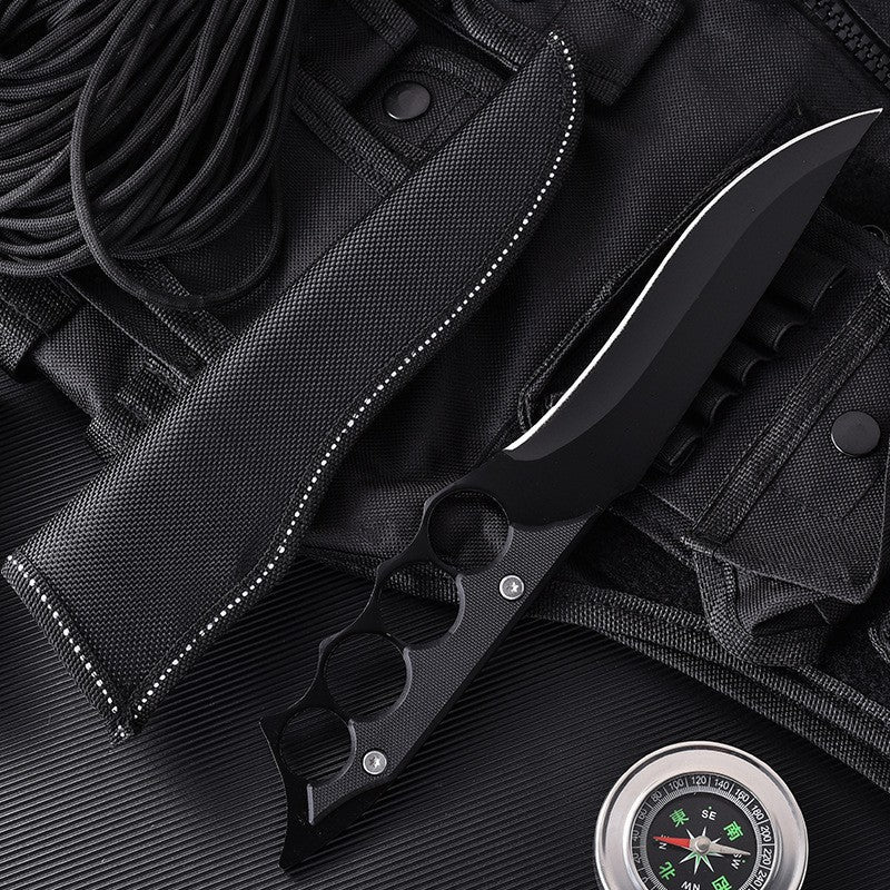 Outdoor Four-Finger Portable Handle Tool Silver Gray