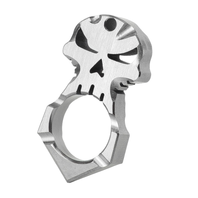 2025 Nuevo TC4 Titanium Skull Head Un Dedo Puño Plumero 
