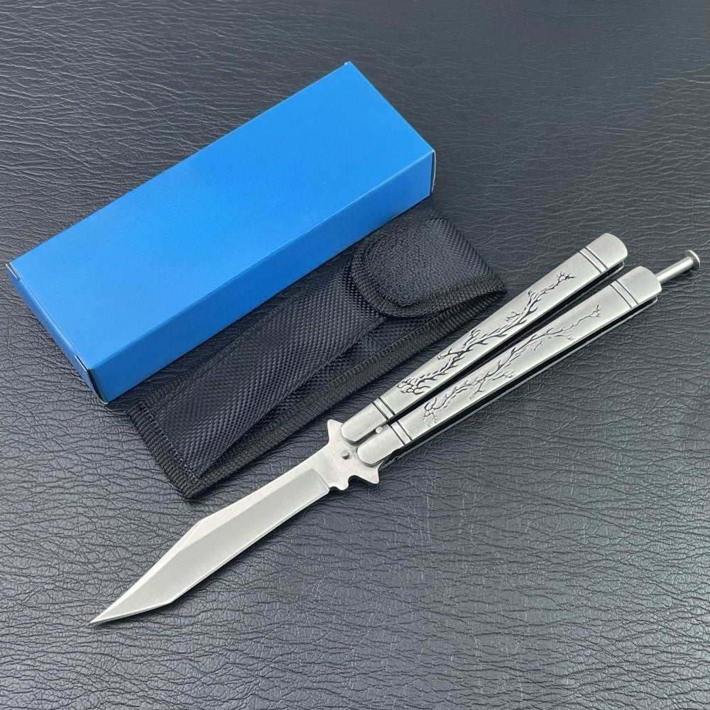 Stainless Steel Portable Swing-hand Unsharpened Outdoor Folding Tool