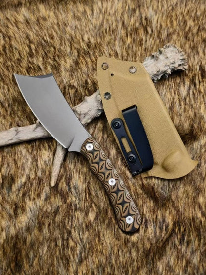USA-10 Steel Dual-tone G10 Sand-colored K-sheath Outdoor Tool