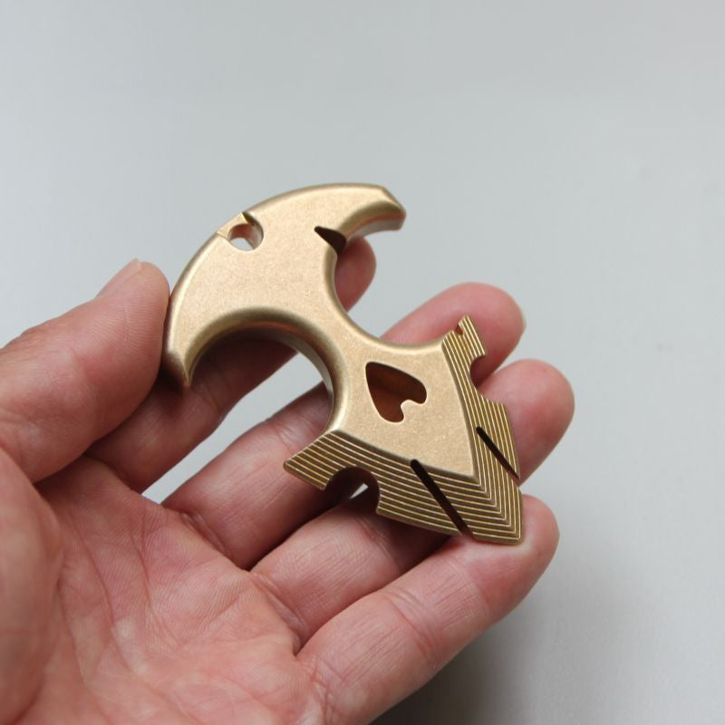 Decorazione Esterna in Ottone EDC Portachiavi Portatile Pendente per Zaino Attrezzo