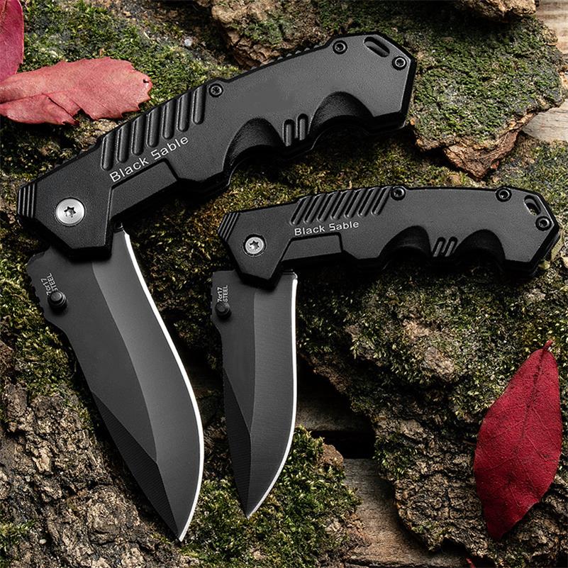 Portable Folding Outdoor Black Pocket Tool Large and Small Size