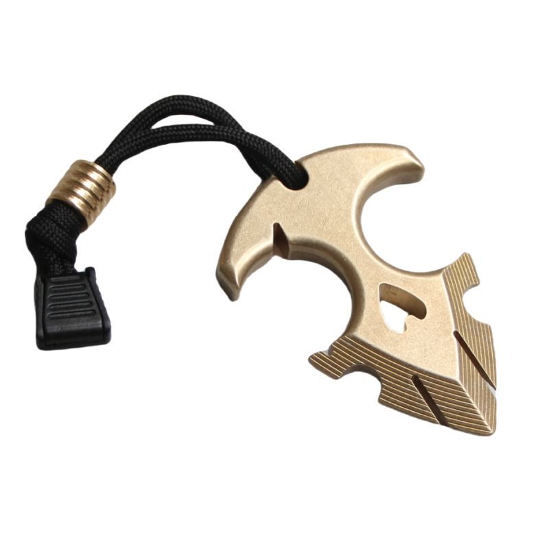 Decorazione Esterna in Ottone EDC Portachiavi Portatile Pendente per Zaino Attrezzo