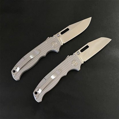 Outdoor Taschenwerkzeug aus Titanlegierung, faltbar, silber