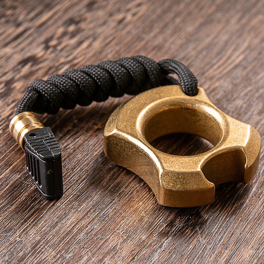 Full Brass Wasteland Style Stonewash Bottle Opener Brass Knuckles - Tacsafeworld EDC Gadgets