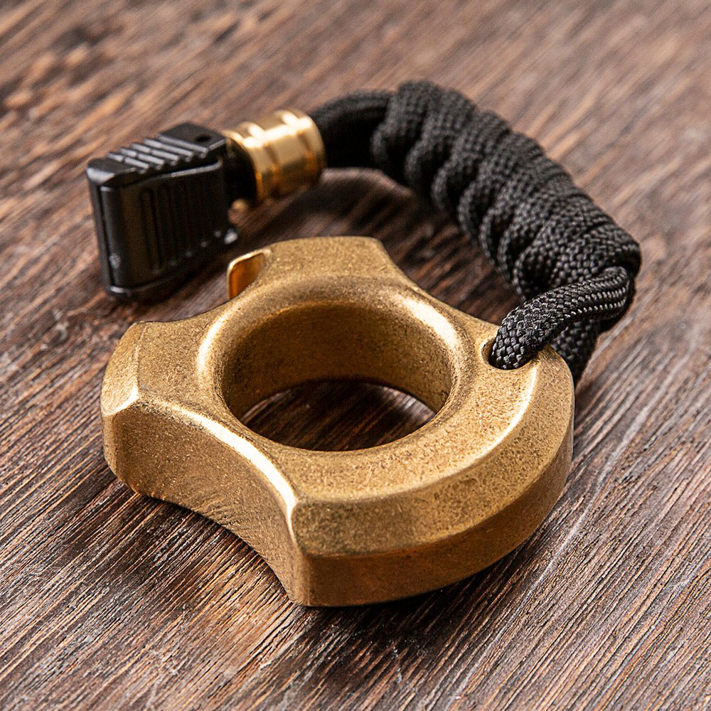 Full Brass Wasteland Style Stonewash Bottle Opener Brass Knuckles - Tacsafeworld EDC Gadgets