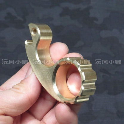 Small Snail Real Brass Single Finger EDC Ring