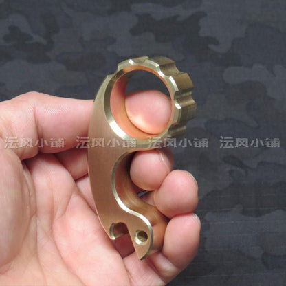 Small Snail Real Brass Single Finger EDC Ring