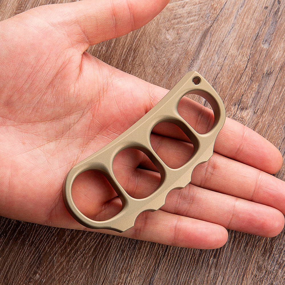 Anillos de nudillos de latón para cuatro dedos con forma de vaina de guisantes 