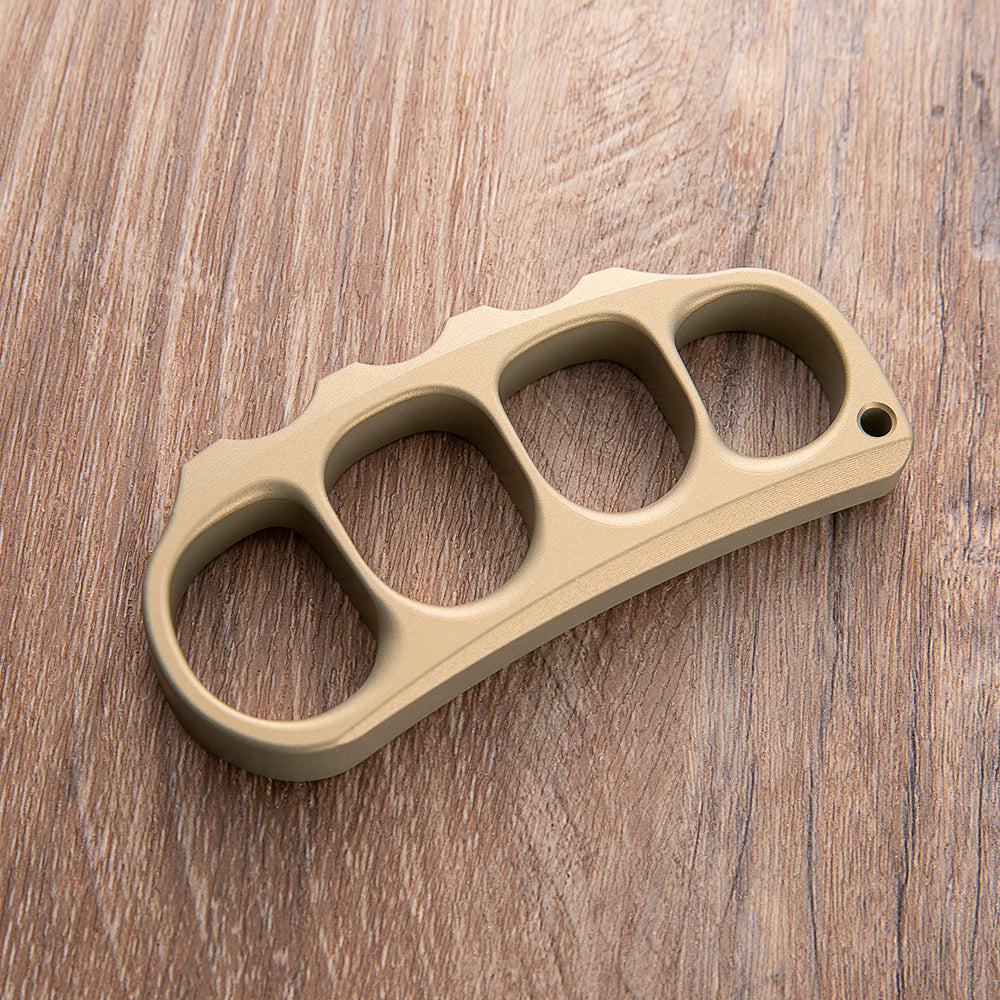 Anillos de nudillos de latón para cuatro dedos con forma de vaina de guisantes 