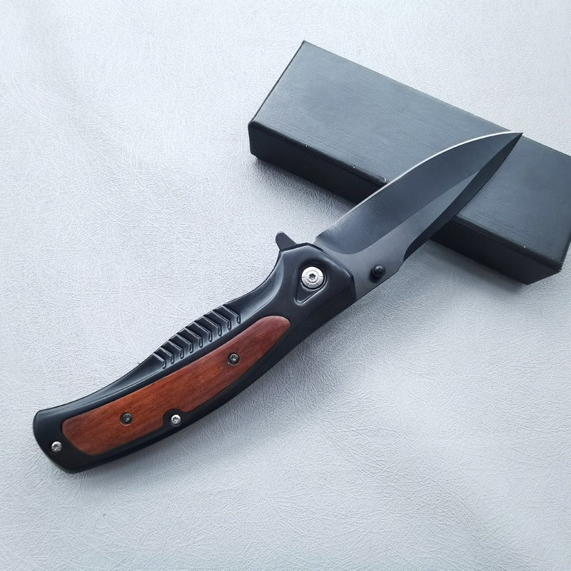 DA315 Steel and Solid Wood G10 Blade Handle Outdoor Folding Tool