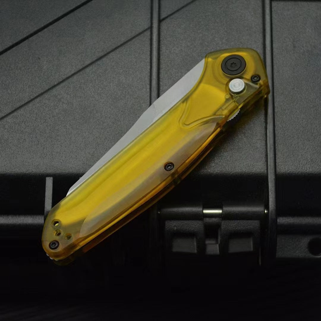 BM9400 PEA Transparent Handle D2 Steel Outdoor Portable Tool