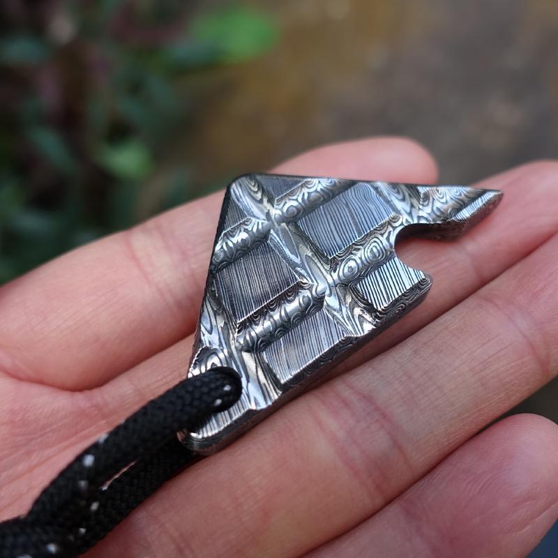 Damascus Pattern Bottle Opener Keyaccessoryr Backpack Mini EDC Tool