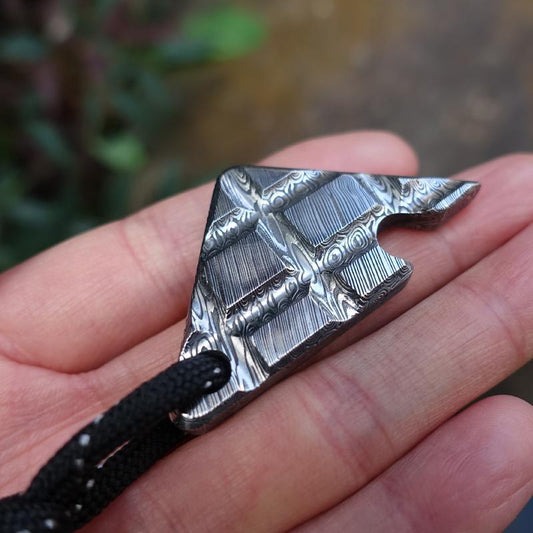 Damascus Pattern Bottle Opener Keyaccessoryr Backpack Mini EDC Tool