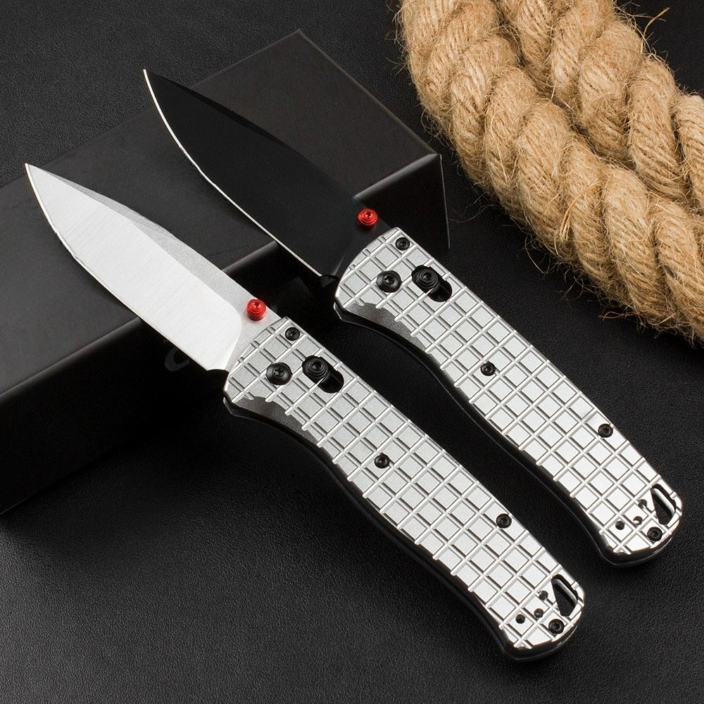 BM535 Bk-4 Checkered Aluminum Handle D2 Outdoor Folding Tool