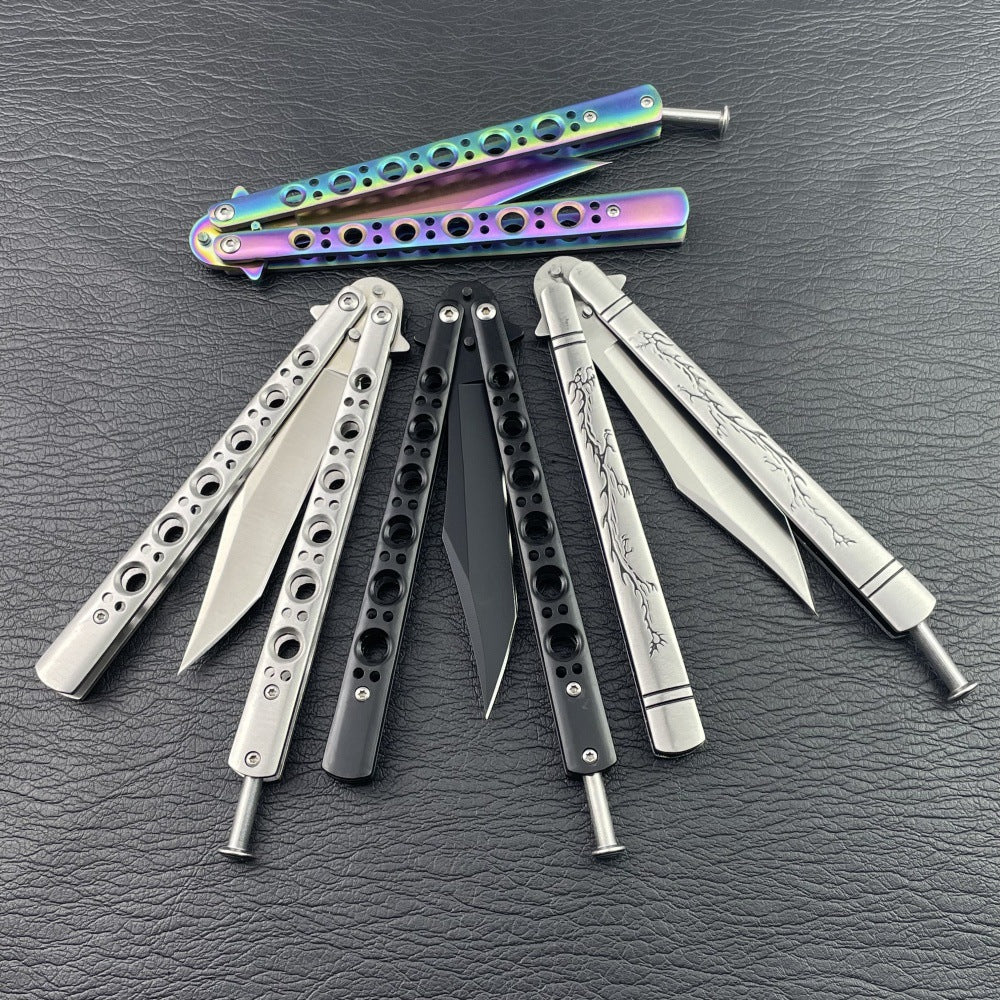 Stainless Steel Portable Swing-hand Unsharpened Outdoor Folding Tool