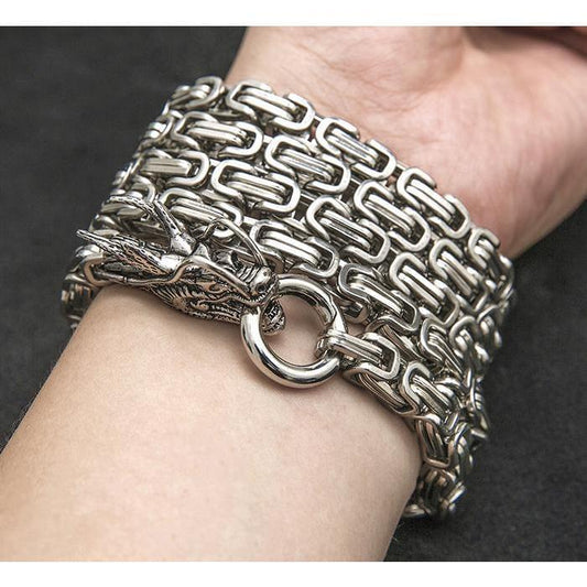 Dragon Head Full Stainless Steel Self Defense Bracelet Jewelry