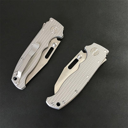 Outdoor Taschenwerkzeug aus Titanlegierung, faltbar, silber