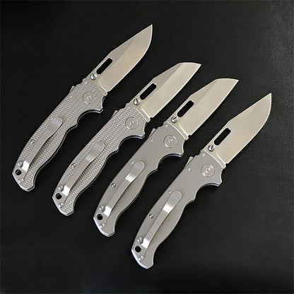 Outdoor Taschenwerkzeug aus Titanlegierung, faltbar, silber