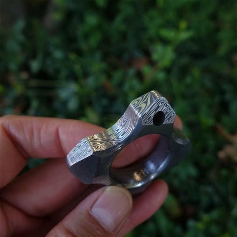 Destapador de botellas EDC de una sola pieza con patrón de Damasco