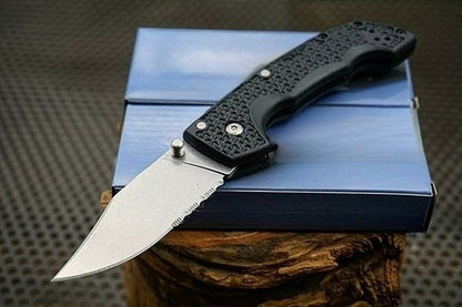 Schwarzer glasfaserverstärkter Nylon-Griff 420HC Outdoor-Klappwerkzeug