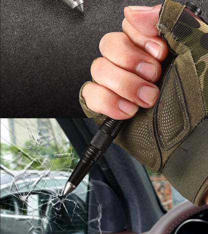 Ferramenta EDC multifunções de exterior em forma de caneta, com iluminação LED e bolso