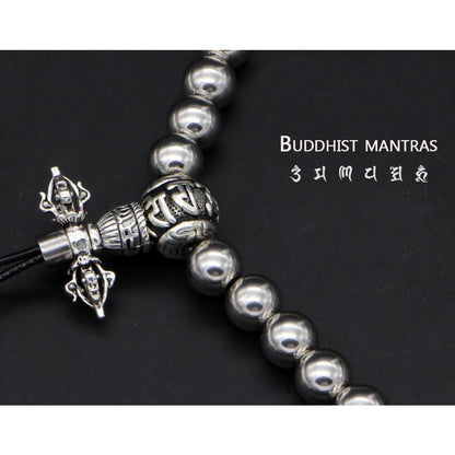 Full Stainless Steel Buddism Mala Self Defense Necklace EDC Defense Tool - Tacsafeworld EDC Gadgets