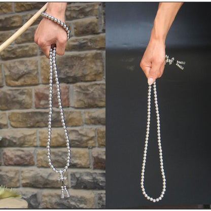 Full Stainless Steel Buddism Mala Self Defense Necklace EDC Defense Tool - Tacsafeworld EDC Gadgets
