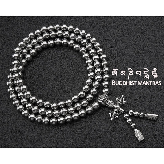 Full Stainless Steel Buddism Mala Self Defense Necklace EDC Defense Tool - Tacsafeworld EDC Gadgets