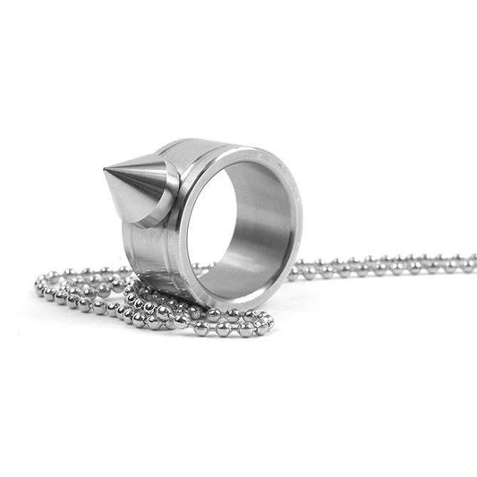Full Stainless Steel Spike Ring Self Defense With Ball Chain - Tacsafeworld EDC Gadgets