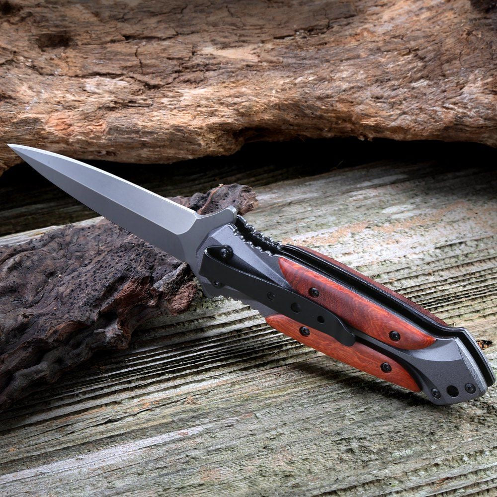BM Wooden Handle Folding Outdoor Pocket Tool