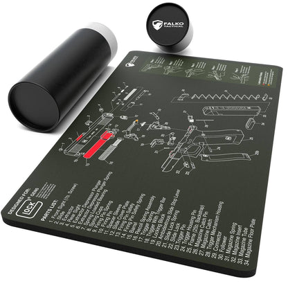 Glock device Cleaning Mat with Diagram