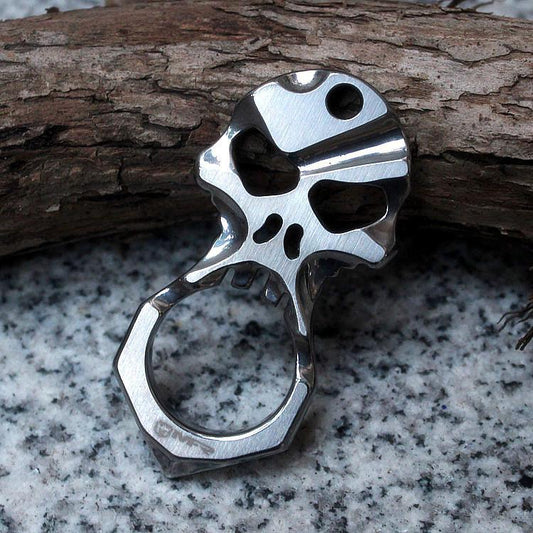 Skull 9R18MOV Stainless Steel Self Defense Keychain Tool - Tacsafeworld EDC Gadgets