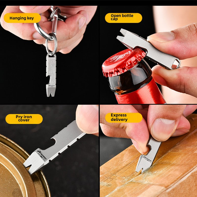 Mini Titanium Bottle Opener EDC Tool Keyaccessoryr Backpack Easy Carry
